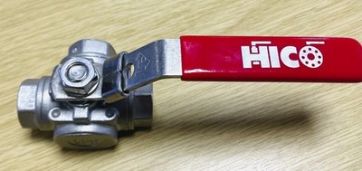 1/2''BSPP(F) Reduzier-/Bohrung 3-Wege 316S/S 'L' Anschlussventil - PTFE-Sitz - abschließbar