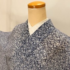 Komon ro summer Kimono Vintage Polyester Free Shipping M size 5602