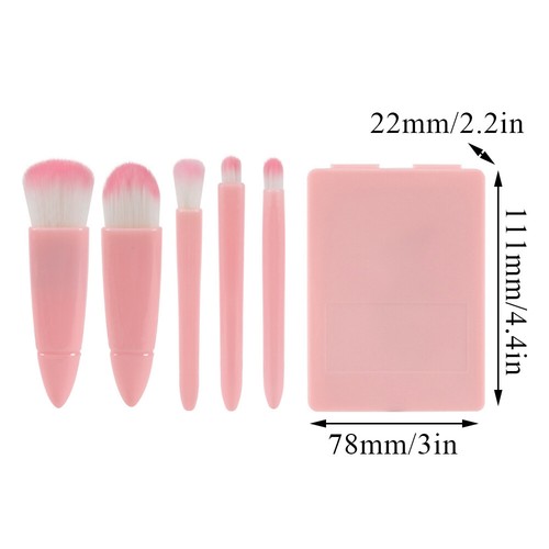 Soft Hair Mini Eye Brush Makeup Brush With Mirror Box 5Pcs/Set Blush Brush - Picture 2 of 20