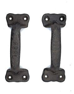 Gate Pull Shed Door Handles 3 Large Cast Iron Antique Style RUSTIC Barn Handle