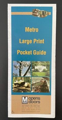 Washington DC Metro map brochure 2003 Public Transportation Transit Pocket Guide