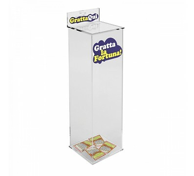 E-348 GGV Espositore getta gratta e vinci in plexiglass trasparente - Misure:24