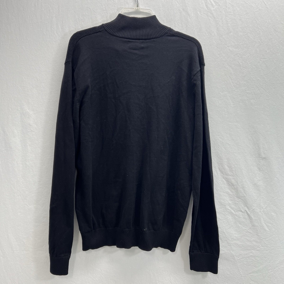 Michael Kors Quarter Zip Sweater Men XL Black Long Sleeve Mixed