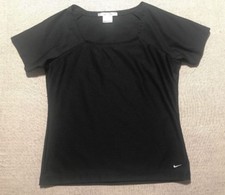 Nike Women's Shirt Small 4-6 Black Polyester Training Nike Fit Dry 1894