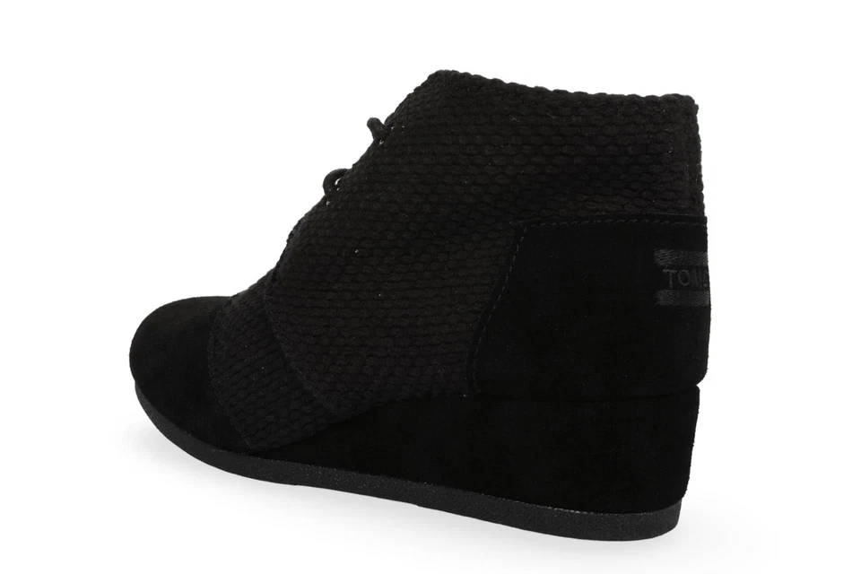 TOMS Niñas Desierto Cuña Gamuza Tela Tobillo Tirar de Cuña Botas Talla 6 Foto 4 de 4