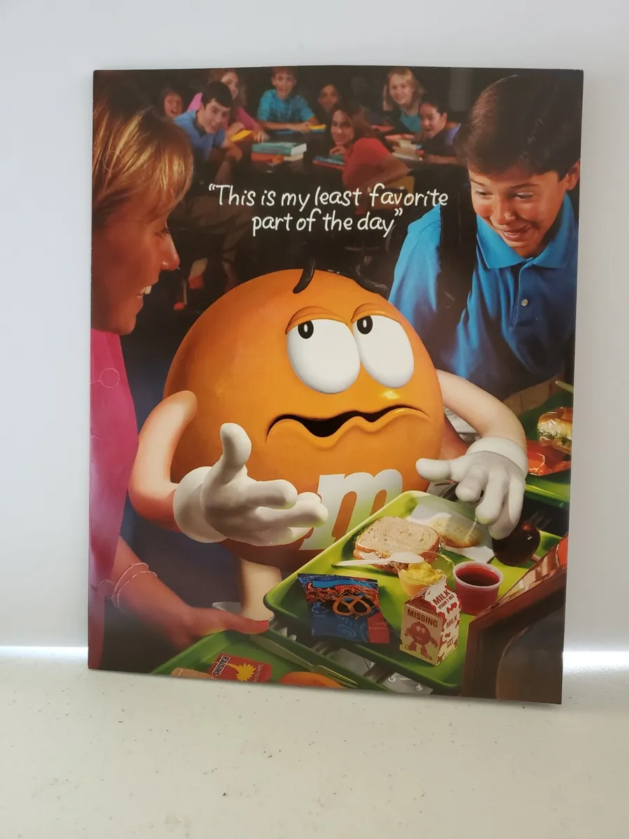 Orange Crispy M&M Mead 3 Ring School Folder Least Favorite Part of the day  lunch