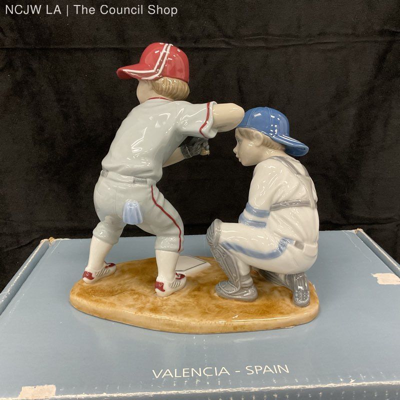 Lladro Spain 2 Boys Playing Baseball Broken Bat eBay