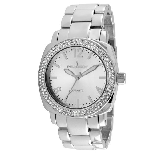 Peugeot 14K Gold Plated Watch, OverSized Boyfriend Style Swarovski Crystal Bezel - Picture 10 of 16