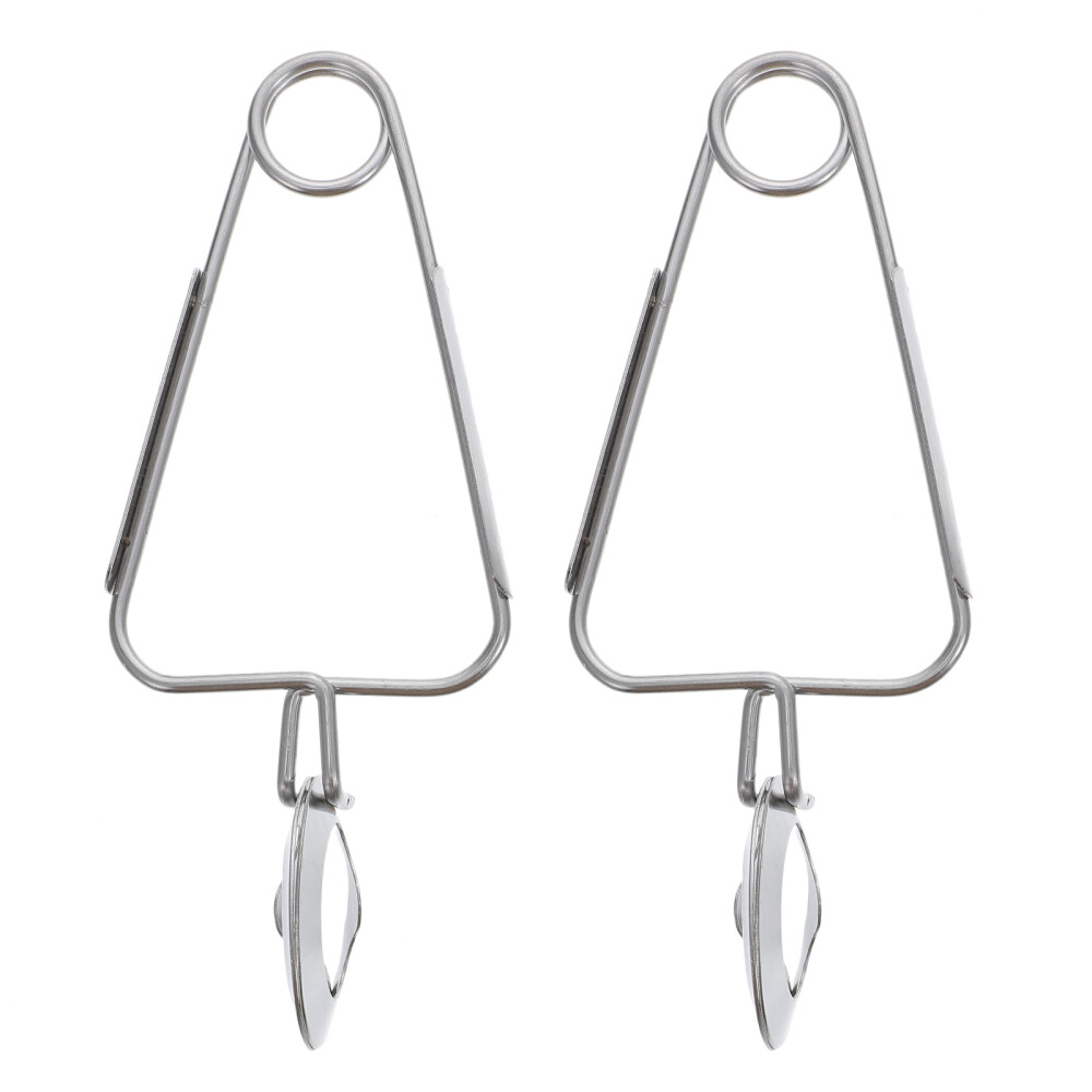 2 Pcs Escargot Utensils Stainless Steel Meal Tongs Food Serving Clip