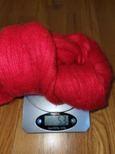 Red Wool Yarn No Label Approximately 5 oz