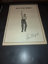 Harry Belafonte Here's To 100 Rare Original Promo Poster Ad Framed!