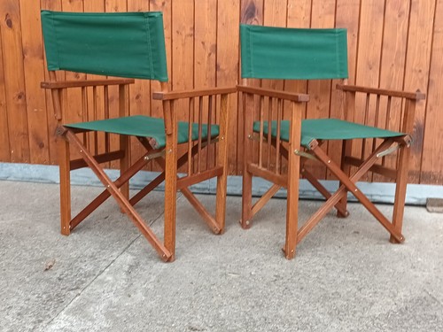 Camping Stuhl Regiestuhl Klappstuhl Gartenstuhl Vintage Teak 1/2b - Picture 10 of 13