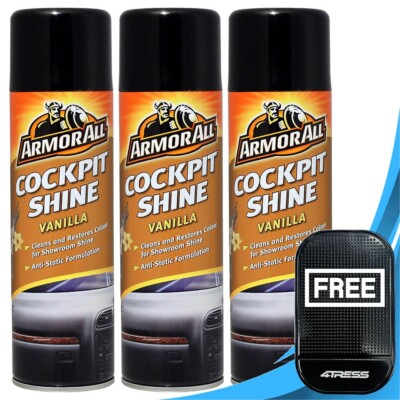 3x Auto Innenraum Armaturenbrett Reiniger Cockpit Vanille Frischer Glanz Spraydosen 86500EN +DM