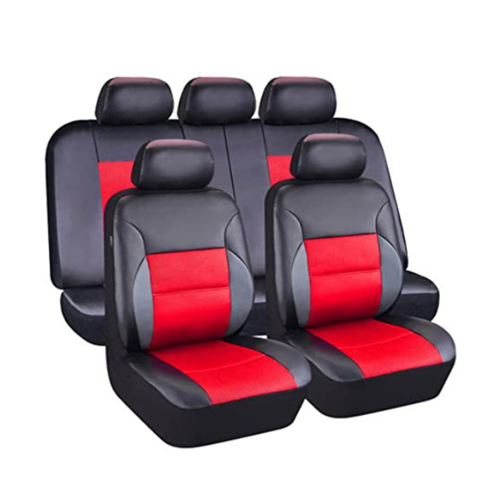 Car Seat Covers PU Leather Full-surround Cushion Front Rear Chair Protector Pad
