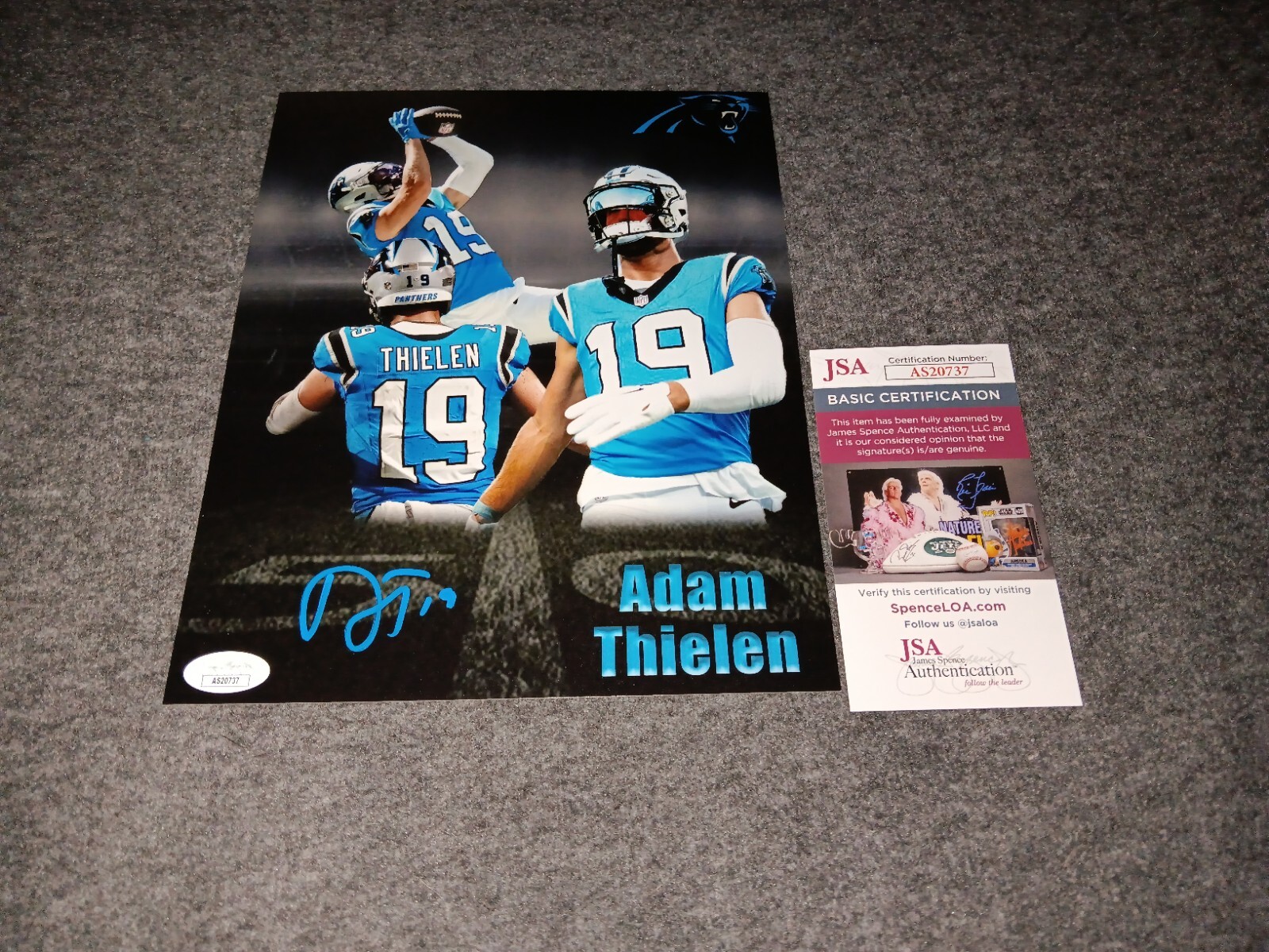 adam thielen Autographed Signed Carolina Panthers 8x10 Jsa 