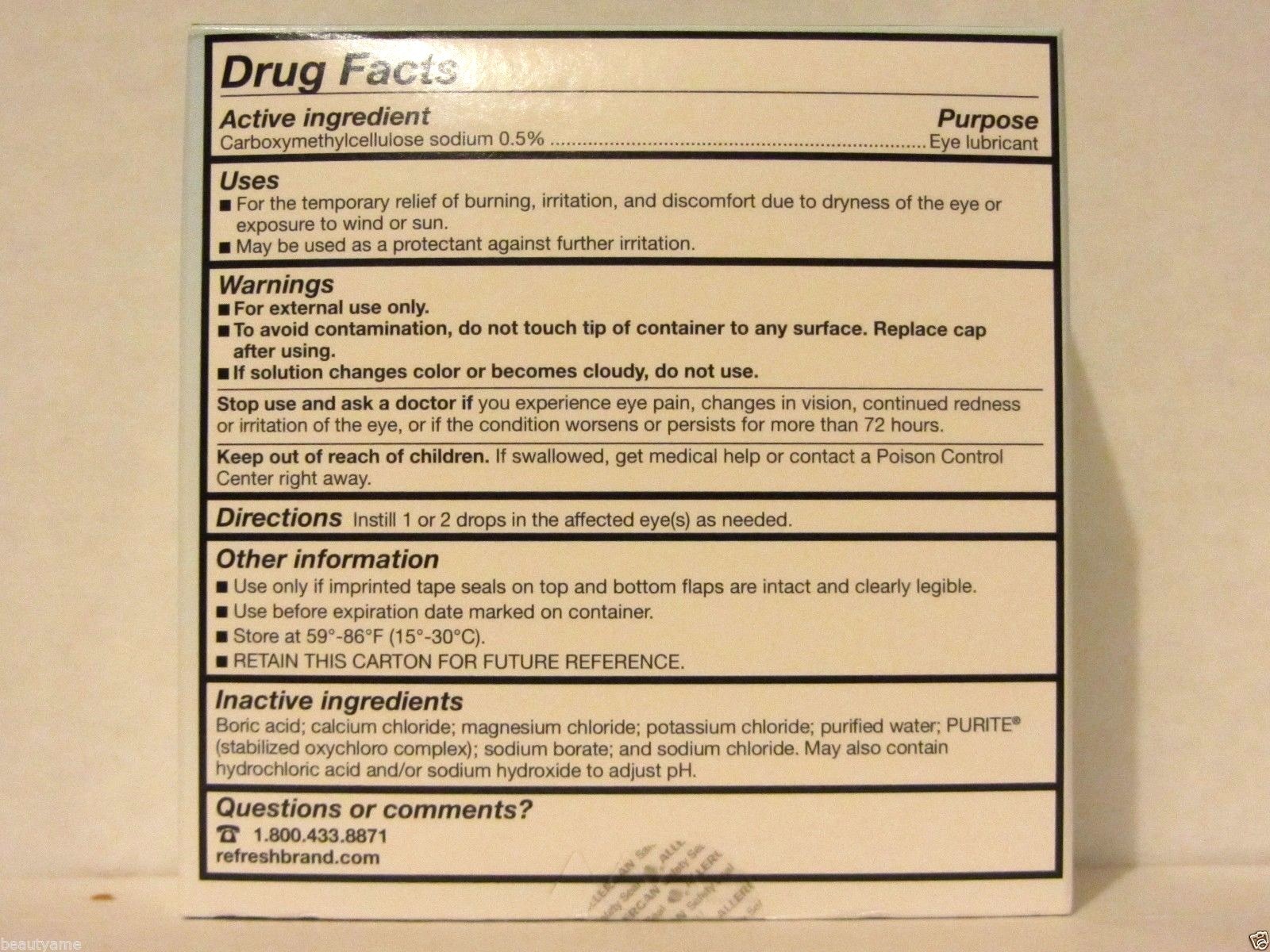 REFRESH TEARS Lubricant Eye Drops, 4 bottles plus 1 bottle