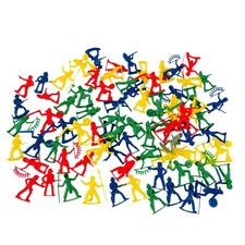 Cowboys and Indians Toy Soldier Plastic Figures Lot of 80 Multicolor Vintage
