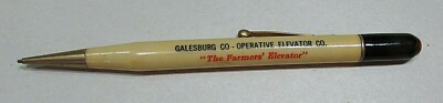 Old Galesburg ND Co-Op Grain Elevator Vintage Advertising Mechanical Pencil