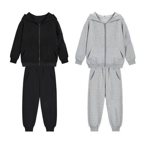 Kids Boys Girls Tracksuit Running Hooded Casual Outfit Excise Sweatshirt Sport - Picture 3 of 27