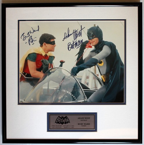 Batman ADAM WEST & Robin BURT WARD custom signed 11" x 14" photo!