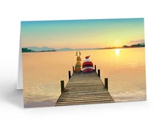 Dock Sunset Christmas Card | 18 Boxed Holiday Cards and Envelopes-60037