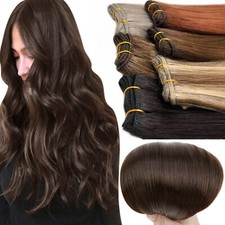 Sew In Weft Hair Extensions 100 Real Human Hair Double Weft Straight Full Head
