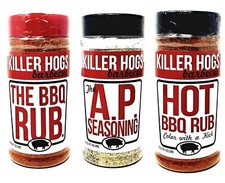 Killer Hogs BBQ Variety Pack-Original BBQ Rub, Hot BBQ Rubs, and A.P. Seasoning