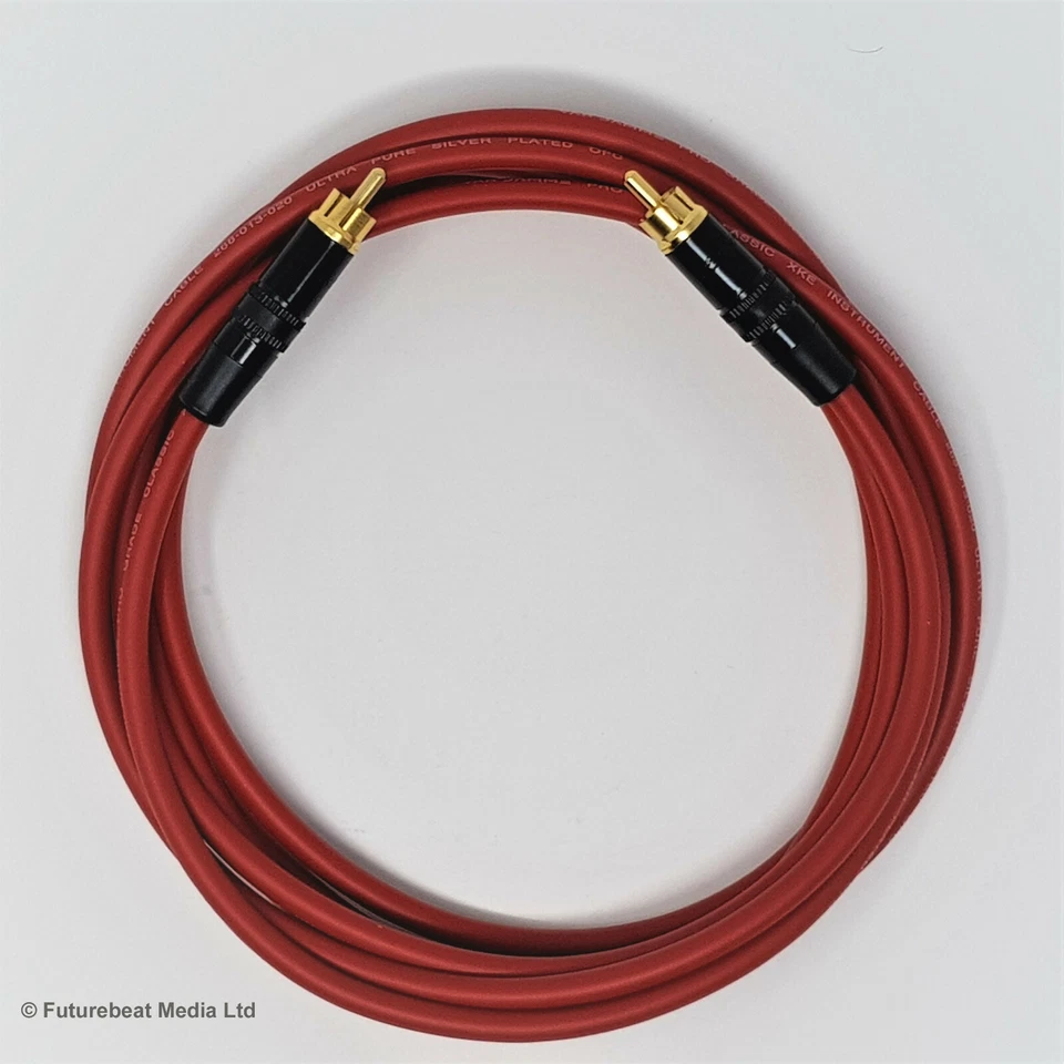 Subwoofer Bass Cable Van Damme Pro Grade Gold RCA Phono Plugs Pure OFC Lead - Image 2 of 4