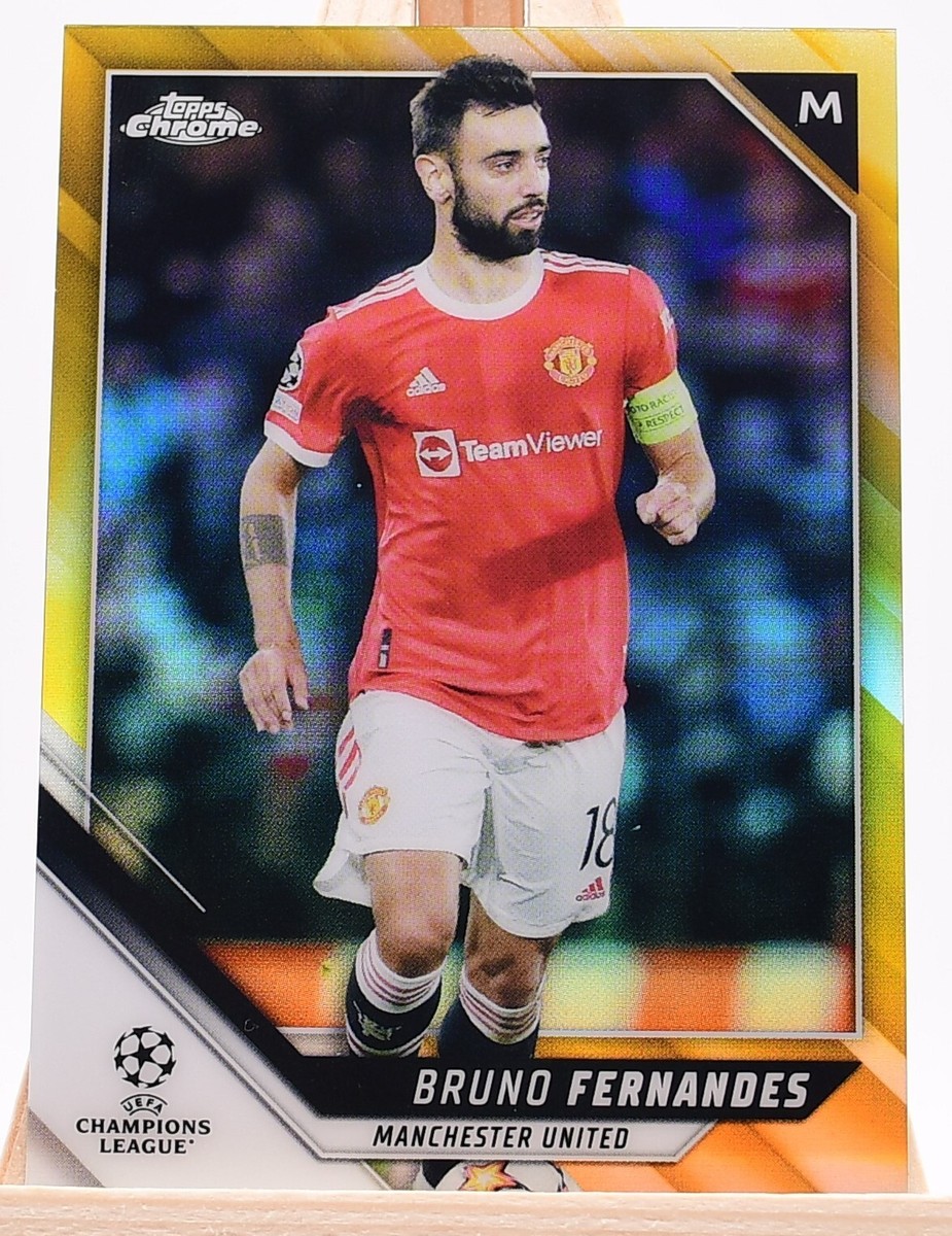 Bruno Fernandes /50 Gold Parallel Topps Chrome UEFA CL 2022