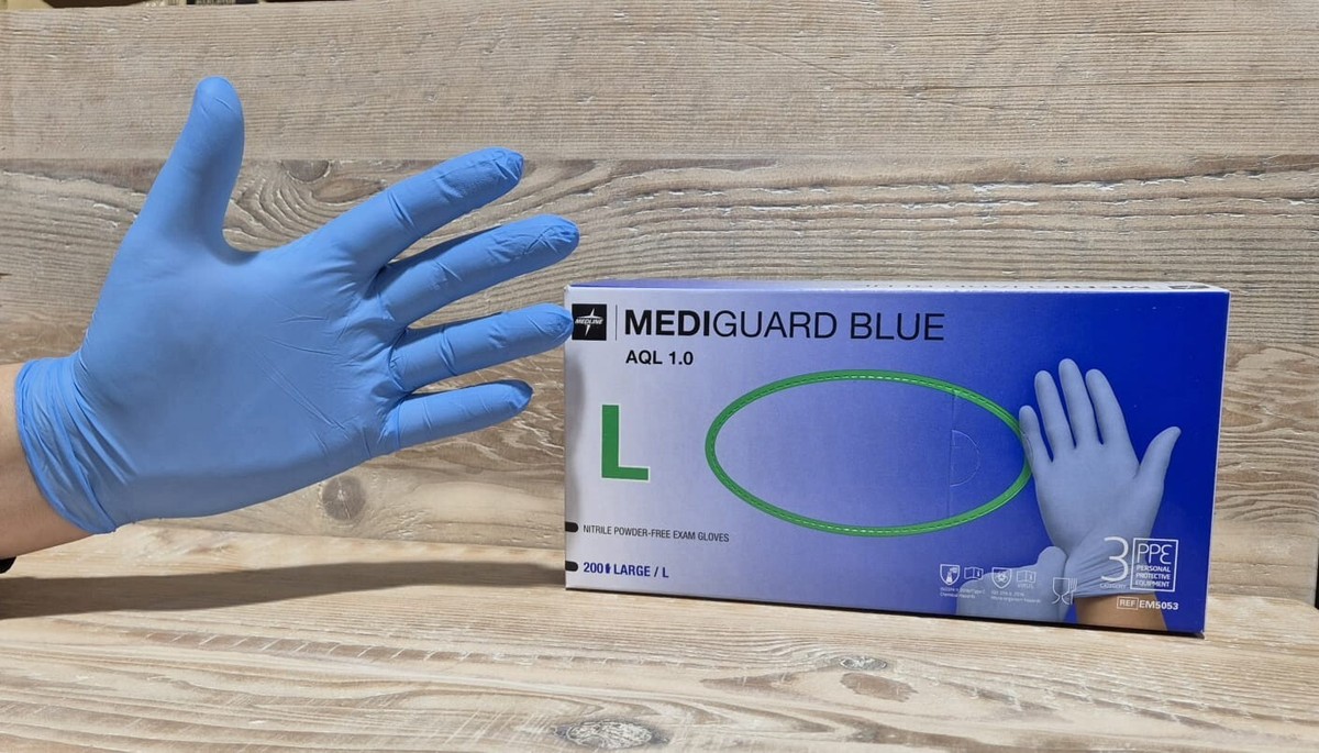 200 GLOVES -LARGE DISPOSABLE BLUE NITRILE GLOVES POWDER FREE