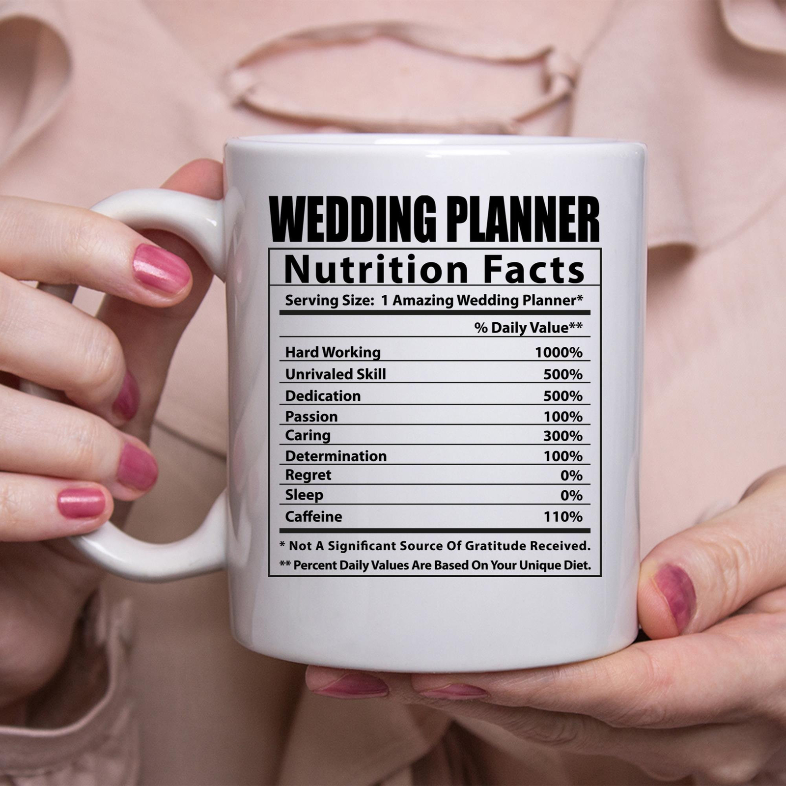 Funny Wedding Planner Nutritional Facts White Coffee Mug Coffee Mug Coffee Cup