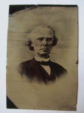 Photo ancienne Tintype - Portrait d'un gentleman victorien à l'aspect distingué