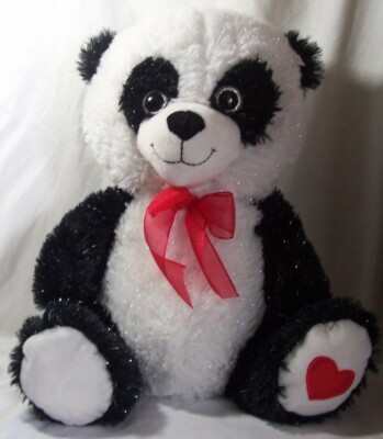 KellyToy Black and White PANDA BEAR 14'' Seated Plush Toy Animal 