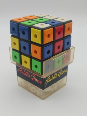 Vintage Rubik's Cube Game with White Pegs 1982 by Ideal Toy