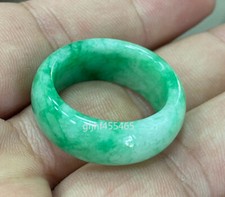 Natural Green Circle Jade jadeite Ring Men and Women 17-20 