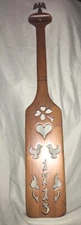 Vintage Maple wood Oar Paddle 1713 Tell City Chair Co.Cutouts Nautical  37 1/2”