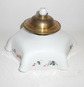 Schöne alte Deckenlampe Messing Glas um 1920 Küchenlampe Shabby