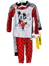 Disney Junior Mickey Mouse Pajama Set 4 Piece 18m Long Sleeves Unisex PJ'S