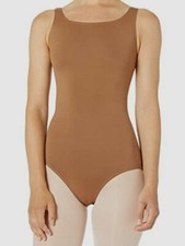  31 Bloch Women's Brown Solid Sleeveless One Piece Tank Leotard Size Small