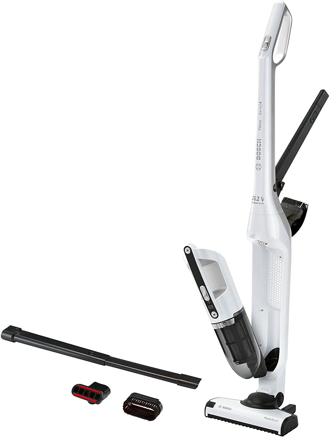 Bosch Flexxo BBH32551 Serie 4 25.2V Aspirador Escoba Recargable 2-en-1 -  Blanco | Compra online en eBay