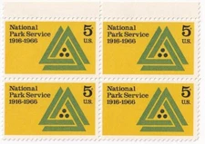 STAMP US SCOTT 1314 "National Park Services" 5 CENT 1966 MNH BLOCK OF 4