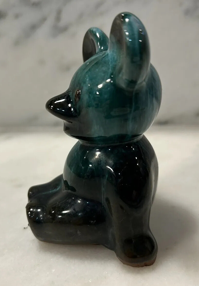 CNBLUE くまさん cnble Canadian Blue Mountain Pottery Teddy Bear Blue/Green Drip Glaze