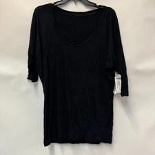 Graham & Spencer Velvet Womens S Black Elbow Sleeves Tunic Top NWT BH14