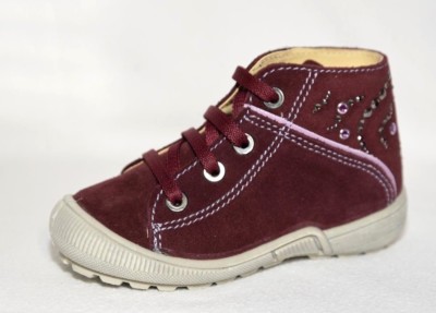 Bama Boots Halbschuhe Übergang Schuhe Bordeauxrot Leder neu 21-25 Mädchen 46344