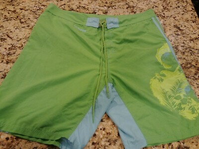 Adidas Mens XL Swim Trunks Board shorts Neon Green EUC