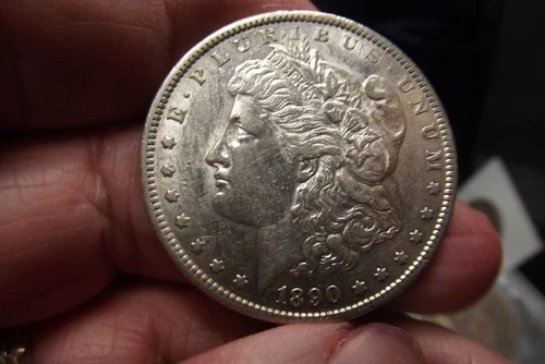 1890-S Better Date Morgan Silver Dollar AU++ First glance UNC look