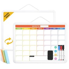 16x12 Wall Hanging Dry Erase Monthly Calendar Whiteboard for Home Office School