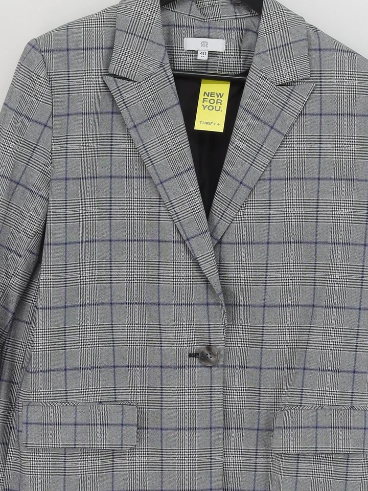 La Redoute Women's Blazer UK 12 Grey Polyester with Elastane, Viscose Overcoat — 第 3/4 张图片