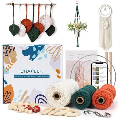 Macrame Kit for Beginners, DIY Plant Hanger with Cotton Supplies