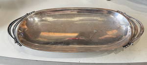 Vintage Denmark mid century modern elongated silverplate dish or tray